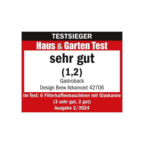 GASTROBACK® Filter Coffee Machine - 42706 - Design Brew Advanced