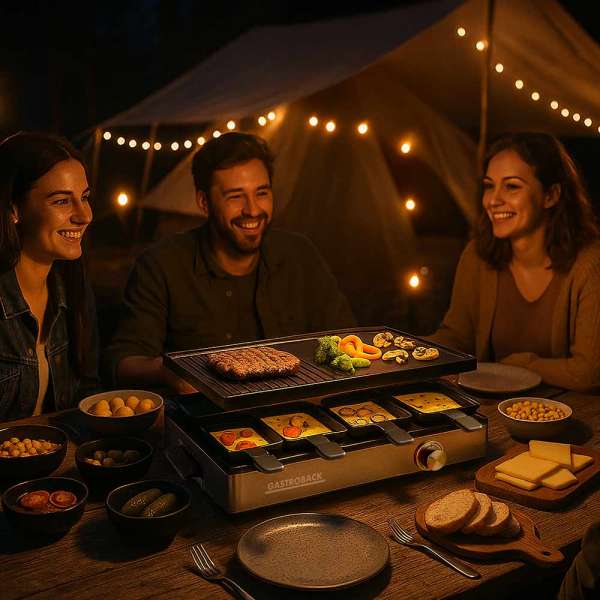 GASTROBACK - 62563 - Raclette Grill & Pancake Station - for 8 people - 2-in-1 - versatile multifunctional device - XXL double pans