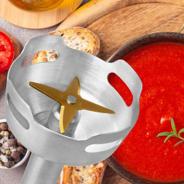GASTROBACK 60973 4 in 1 XXL Hand Blender Professional 1500W Stainless Steel Titanium Coated 20 Speed Levels and Turbo