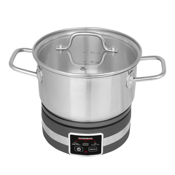 GASTROBACK® Fondue - 42568 - Fondue Multicook 4-in-1 & Hotplate - 13-piece fondue set with induction frying pan and cooking pot for up to 8 people