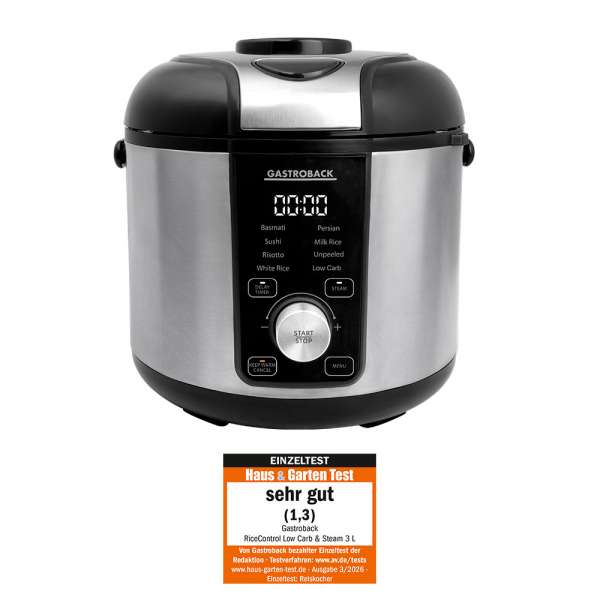 Rice Cooker RiceControl Low Carb & Steam 3 L