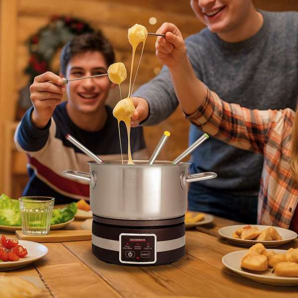 GASTROBACK® Fondue - 42568 - Fondue Multicook 4-in-1 & Hotplate - 13-piece fondue set with induction frying pan and cooking pot for up to 8 people