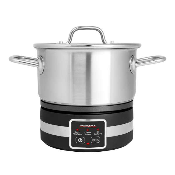 GASTROBACK® Fondue - 42568 - Fondue Multicook 4-in-1 & Hotplate - 13-piece fondue set with induction frying pan and cooking pot for up to 8 people