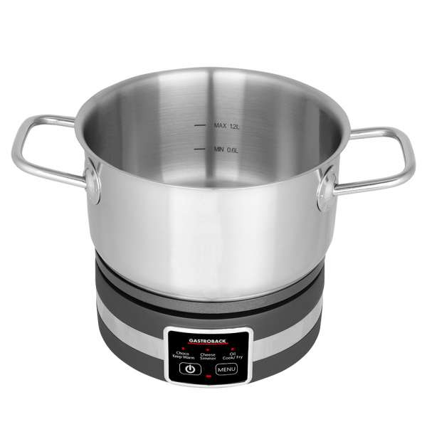 GASTROBACK® Fondue - 42568 - Fondue Multicook 4-in-1 & Hotplate - 13-piece fondue set with induction frying pan and cooking pot for up to 8 people