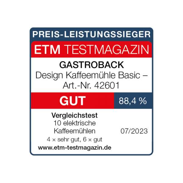 GASTROBACK® Coffee Grinder - 62601 - Design Coffee Grinder Basic